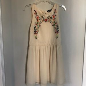 Cream Dress with Flowers